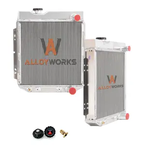 Alloyworks 4 Row Aluminum Radiator For 1960-1966 Ford Mustang Falcon Comet 4.3 4.7 V8 AT/MT
