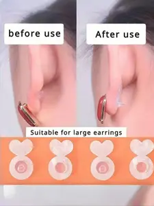 Silicone Earring Back Plugs, Invisible Support Pad for Preventing Ear Lobe from Drooping, Jewelry Lifter for Studs and Dangle Earrings, Fashionable Jewelry Accessories