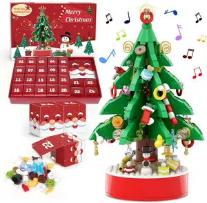 Advent Calendar 2025 Kids & Adult, 24 Pack Christmas Tree Building Blocks with Music, Christmas Countdown Calendar, Ideal Gift for 3 4 5-7 8-12 Boys and Girls birthday gift