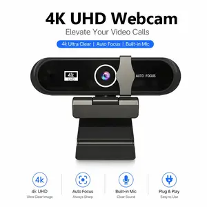 4K/2k Network Camera with Stand, Intelligent Autofocus, Dual Noise Cancelling Microphones, Privacy Cover, Live Streaming, Gaming, Webcam Streaming Camera