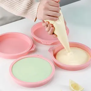 1pc, Silicone Layered Cake Molds, Round Shape Silicone Bread Pan, Toast Bread Molds, Cake Tray Moulds, Non-stick Baking Tools, Kitchen Gadgets, Kitchen Accessori