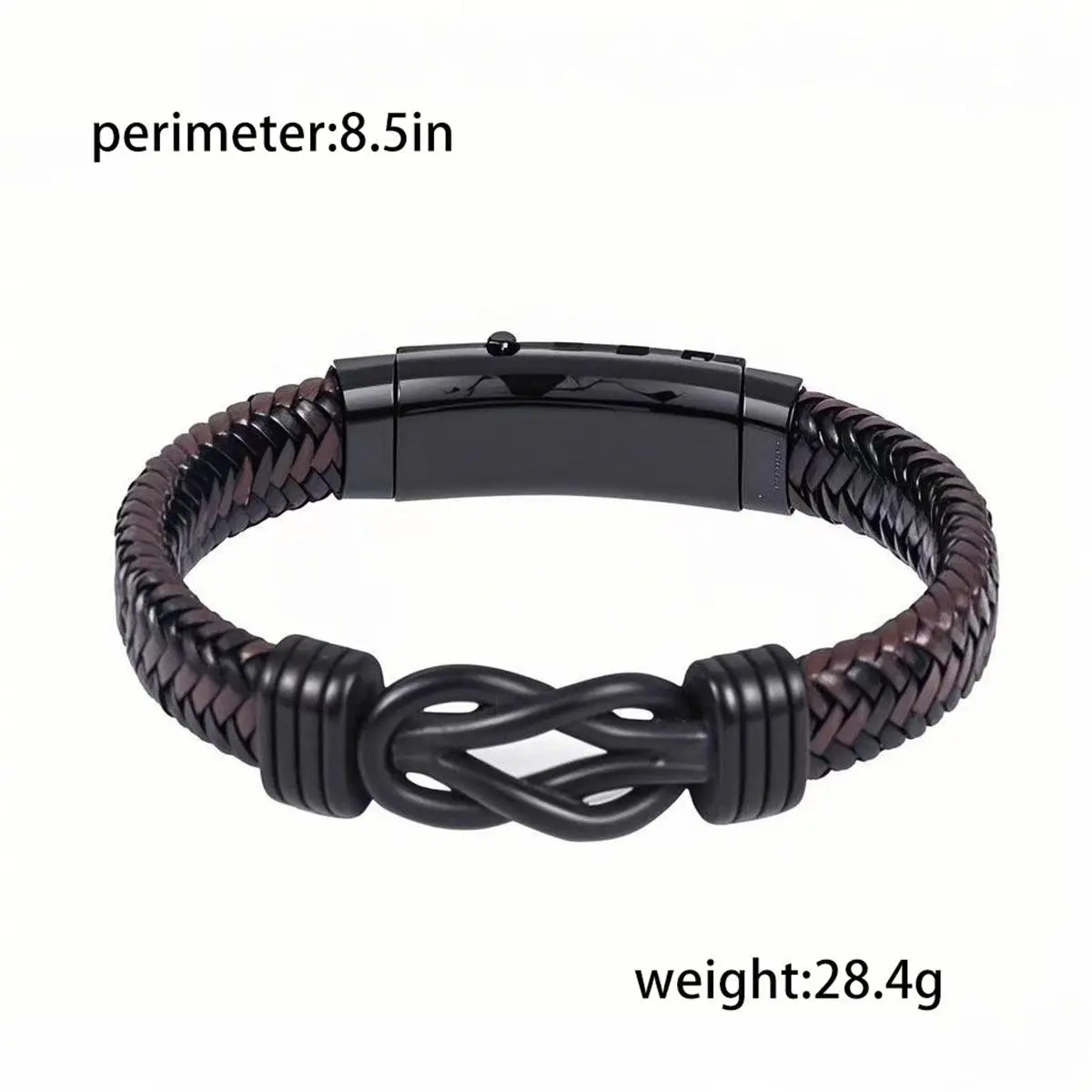 Men's Adjustable Leather Letter Link Bracelet - Magnetic Bangle, Casual Everyday Wear Fashion Jewelry, Thanksgiving Anniversary Gift (Adjustable Leather Bracelets & Bangles), Bracelet Wristband