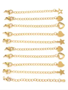 10 Pcs Stainless Steel Extender Chain Lobster Clasp Tail Chain Bracelet Necklace Extension Chain Handmade DIY Jewelry Making Accessories Beads Charms Accessories