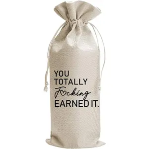 Funny  Job   Bags, Going ,  Job Gifts for , Coworker & , You Totally Fucking Earned It Funny, , Burlap Drawstring  Bag