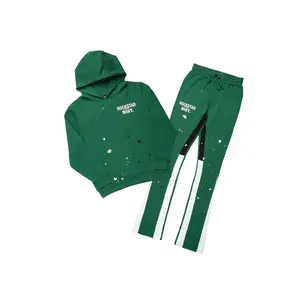 Jaco Green Hoodie Stacked Flare Pant Track Set
