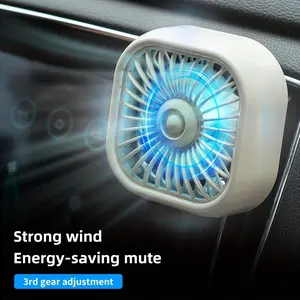 Portable Car Air Conditioner Vent Clip-On Fan, USB Powered, Gradient Colorful Atmosphere Light, Universal Fit for Front/Rear Seat Air Outlet, Button Control, No Battery Required, Cooling Fan for Car