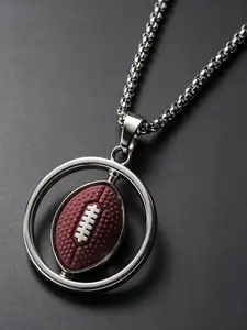 Millennial Subculture Rugby Necklace, Titanium Steel Street Pendant, Unisex Hip Hop Sweatshirt Chain, Fashion Jewelry for Men and Women
