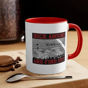 Buck Around and Find Out Coffee Mug, Funny Brutus Ohio State Michigan Win Drinkware, Gift for Unisex