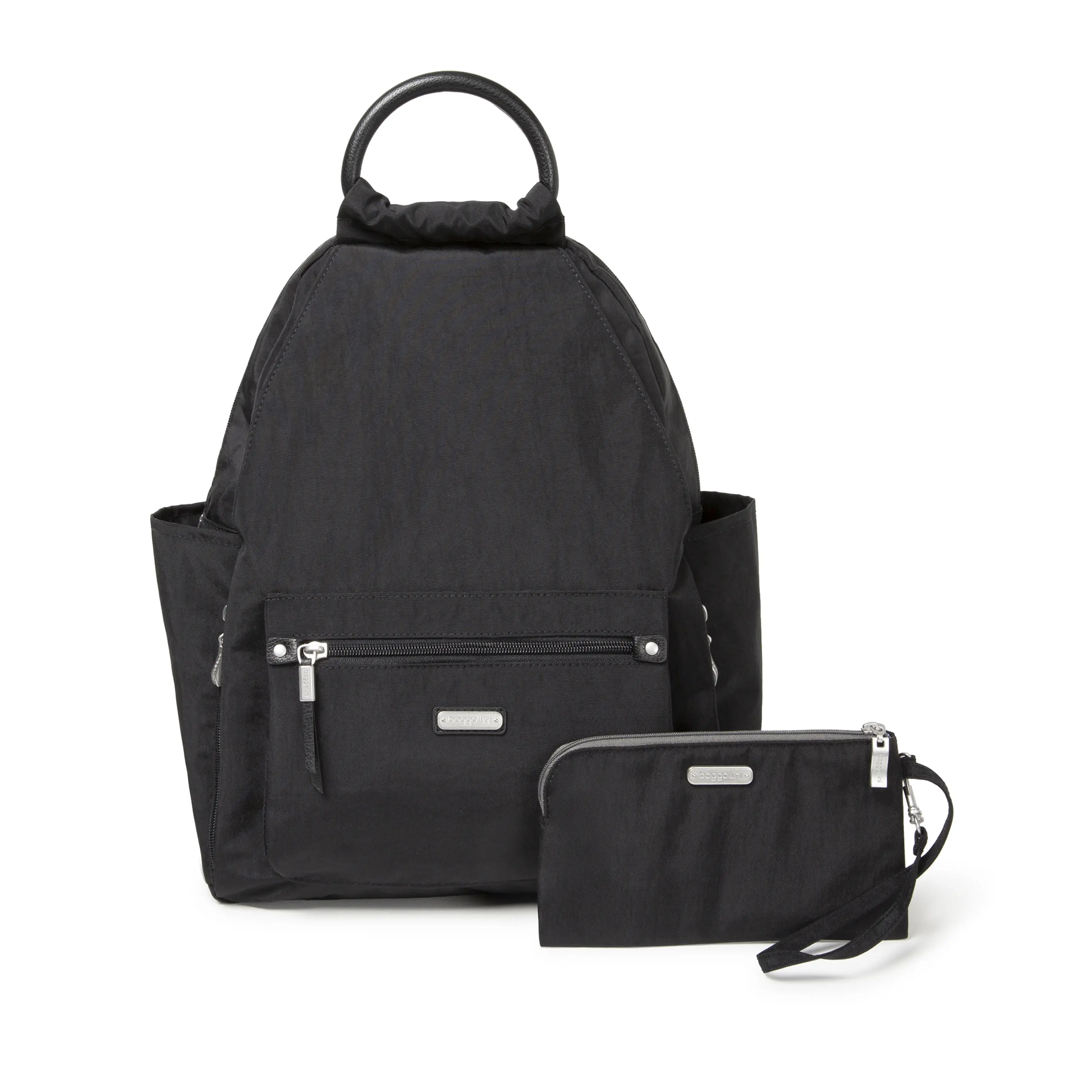 baggallini All Day Functional Backpack, Anti-Theft Everyday Carry Bagpack Travel Bag with Adjustable Shoulder Strap, Built-In Organizer and RFID Wristlet, All Day Backpack, Easy To Spot Clean, Carry On Backpacks