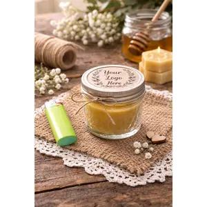 4 oz Pure Beeswax Mason Jar Candle – Bulk Event Favors (10, 20, 40 Sets) | Custom Lids Available