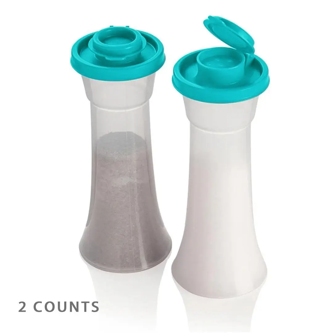 Salt & Pepper Shaker Set, 2 Counts/set Large Plastic Salt & Pepper Shakers with Lids, Moisture-Proof Seasoning Bottles for Home Kitchen and Restaurant, Salt Pepper Shakers, Kitchenware