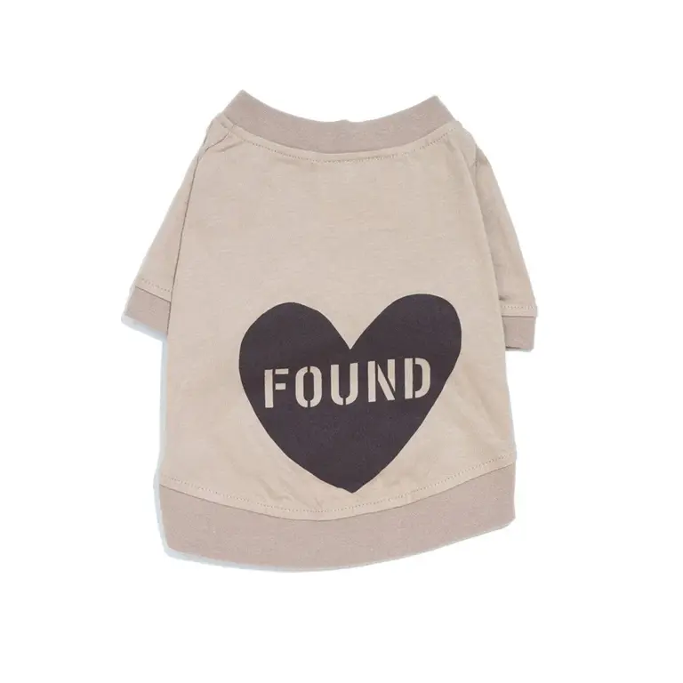 Big Full Heart Animal T-Shirt - Taupe & Chocolate