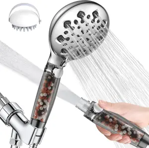Filtered Shower Head for Hard Water Handheld,9 Spray Modes+Jet Flush High Pressure Filtered Detachable Showerhead,Water Softener Showerheads