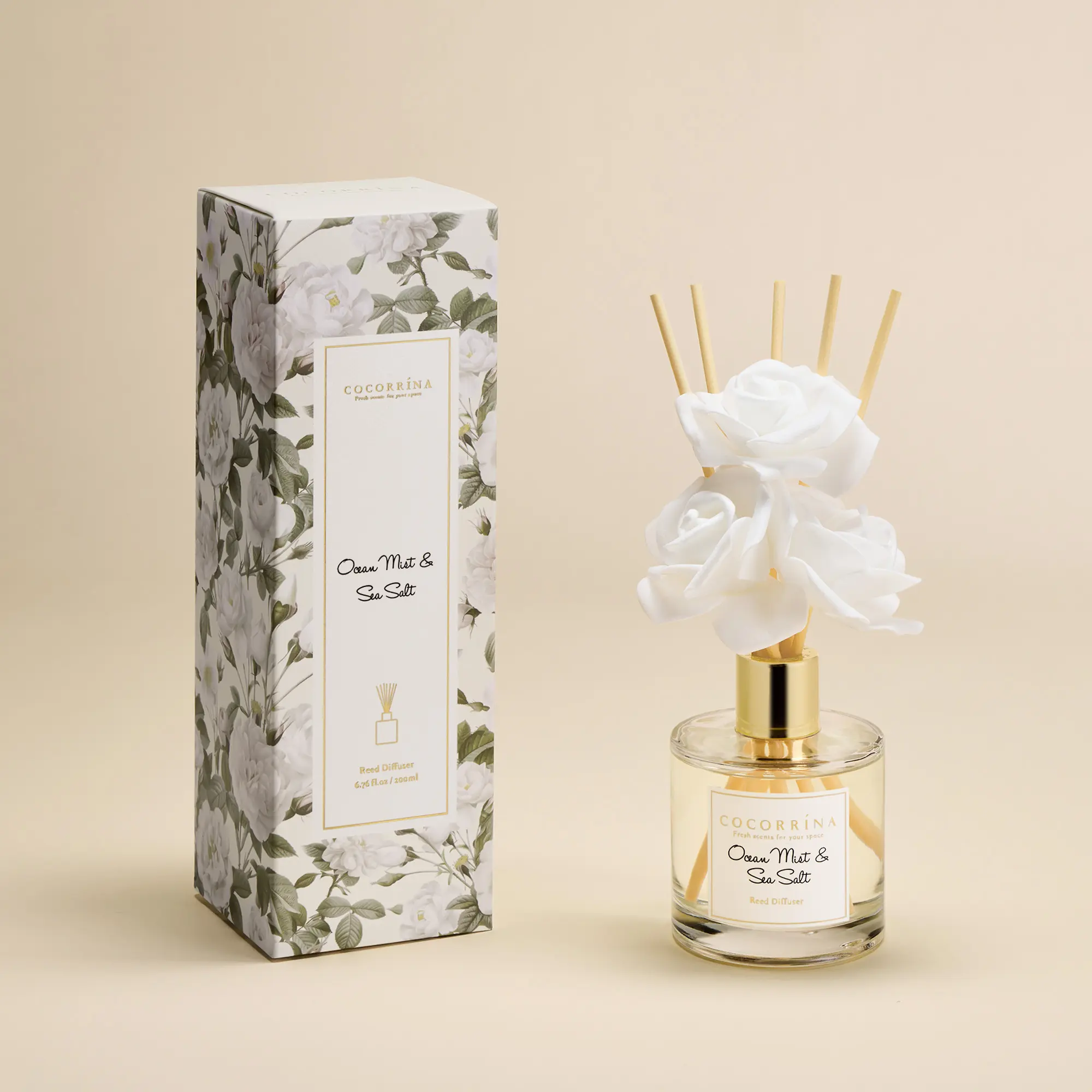 COCORRÍNA Oceanmist & Seasalt Premium Reeds Reed Diffuser Set, Home Fragrance Oil Aroma Freshener, Shelf Decor Ideal for Birthday, Anniversary, Holidays Home Care Supplies Gift