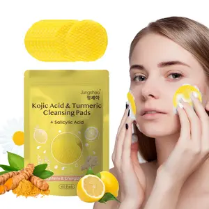 Turmeric & Kojic Acid Cleansing Pads for Dark Spots & Acne Marks, Brightening Exfoliating Face Pads for Deep Clean & Smooth Skin, Daily Glow Skincare for Men & Women