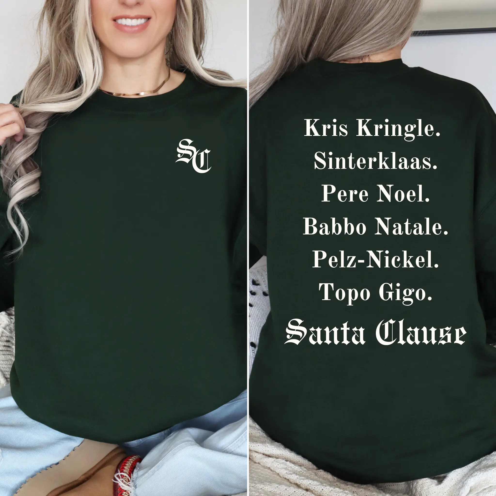 Scott Calvin Sweatshirt - The Santa Clause Crewneck - Christmas Movie Pullover - Oversized Santa Claus Crewneck - Women's Christmas Sweatshirt - Bells, Comfy Cotton Fabric Cotton Fabric christmas crewneck