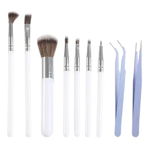 9Pcs Cake Candy Decorating Brushes Tools Cookie Decoration Brushes Pastry Brush and Stainless Steel Straight and Curved Tip Tweezers Pasta Tweezers for Baking Fondant - Home Improvement.