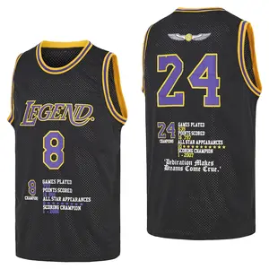 Men's Legend 8 24 Polyester Basketball Shirt,Suitable For Competition Training,Wear in Spring,Summer,and Autumn,Size S-2XL,Gift for Game Day