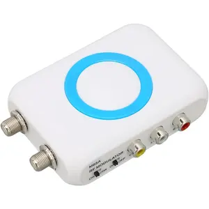 M65antsc rf modulator hd video audio rf modulator coaxial adapter vhf demodulator converter for fire stick game console dvd vcrs catv system and others