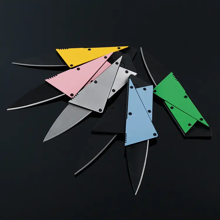 3PC Portable Card Cutter Set (Silver, Pink, Yellow) - Compact Card-Size Unisex Durable Steel Multi-Purpose Metal Multifunctional Tool for Camping & Hiking, Sports & Outdoor Tools and Gadgets, Durable Steel Tool, Pocket-Friendly