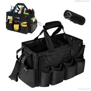 Multipurpose Cleaning Caddy, 1 Count Heavy Duty Waterproof Home Cleaning & Car Maintenance Storage Bag with Adjustable Divider & Handle, Home Organizer for Living Room Kitchen BathroomPulseTrail5CC29HandyToolPro