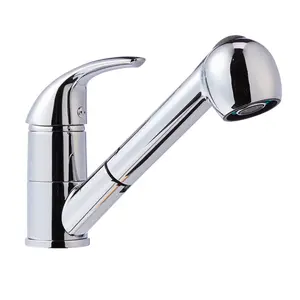 Single-Handle Kitchen Pull Out Sprayer Faucet, Straight, Polished Chrome kitchen faucet