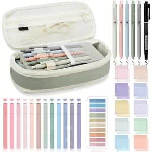 Christmas Gift Stationery Set 39Pcs School Supplies with Pencil Case Black Gel Pens Highlighters Marker Clear Sticky Notes Index Tab for Study Bible Aesthetic Annotation Kit Gift for Student Teacher Daughter, Bible Study