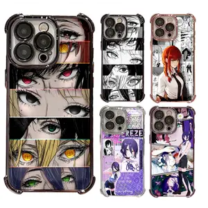 Anime Chainsaw Man Cool Eyes Makima Reze Phone Cases For iPhone 17 Promax Pro Air 16 Plus 15 14 13 12 11 X/XS Black Silver Shockproof Protective Cover Gift For Birthday Christmas Halloween