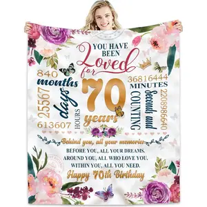 70th Birthday Gifts Women Blanket 50*60, Happy 70th Birthday Gift Ideas, 70th Birthday Decorations, Gifts for Women Turning 70, Gifts for 70-Year-Old, Best Birthday Present 1955 Throw Blanket