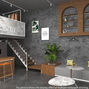 Modern Concrete Wallpaper for Bedroom, Removable Self-adhesive Interior Wall Sticker, Peel & Stick Textured Tile Sticker, Home Decor
