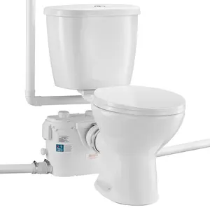 Macerating Toilet System With 500W Pump, Upflush Toilet For Basement, Basement Plumbing Solution With Easy Waste Removal, High-Flow Macerator Unit, Quiet Operation, Durable Build, Simple Installation, Residential Use