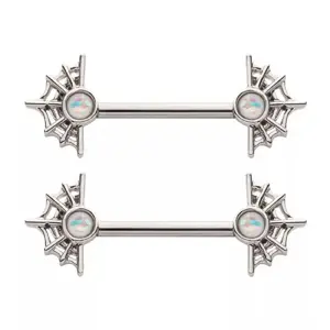 Spider web and white shiny opal nipple barbecue grill