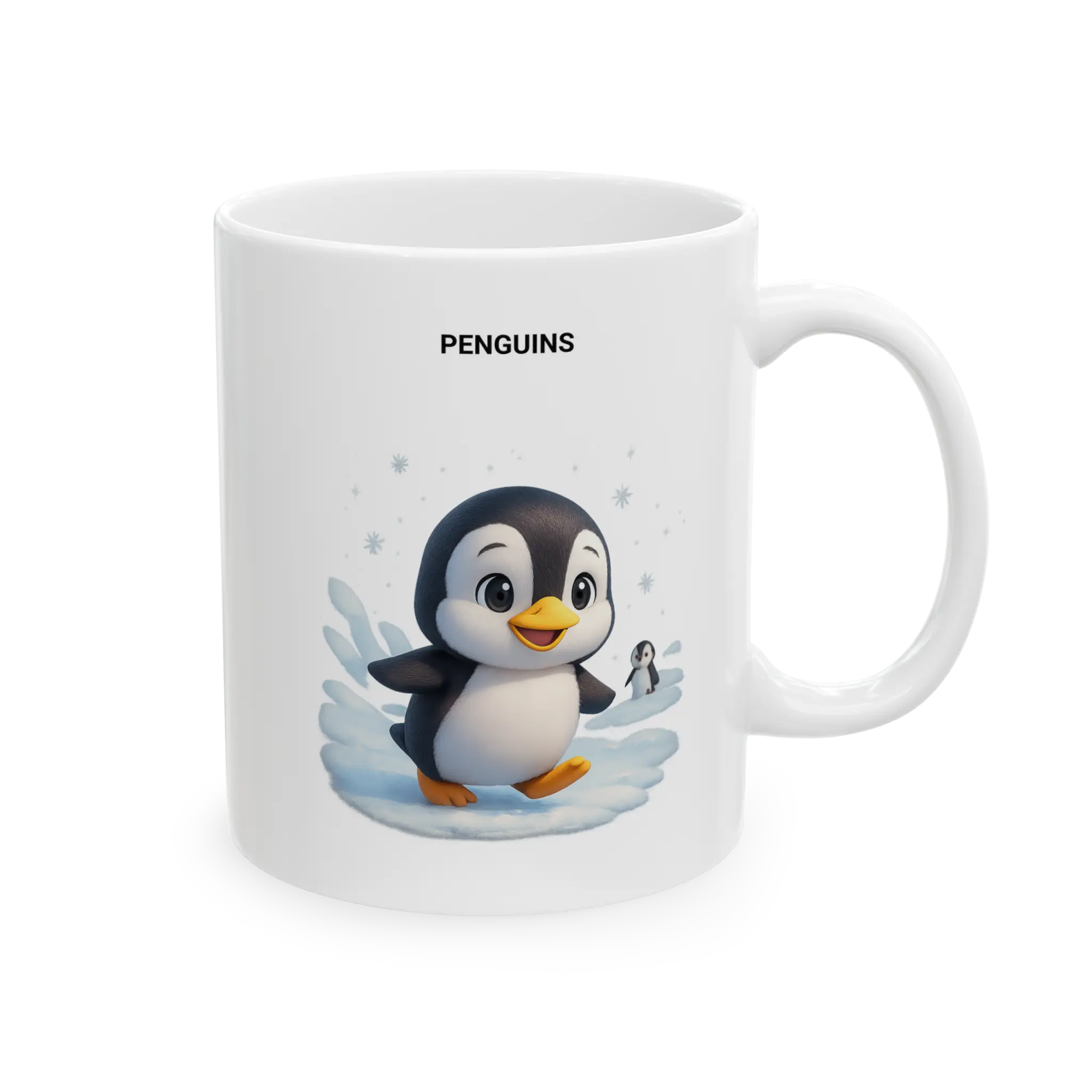Waddling Wonder Penguin Mug, Ceramic Mug, (11-oz)