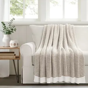 Lush Decor Chic And Soft Knitted Throw - Soft Knit Design, Perfect for Cozy Surfaces, Versatile Use, Ideal for Home and Office Decor