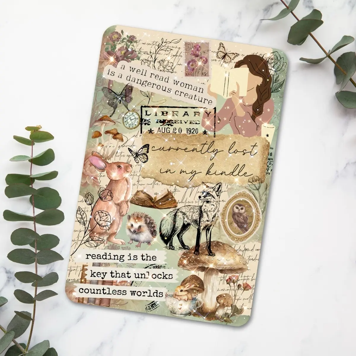 Cottagecore Clear Case Cardstock Insert for Kindle | Smutty Book Lover Gift | Bookish Stickers | Booktok Kindle Sticker Aesthetic Smartphone | Cottage