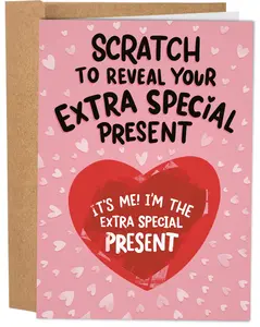 Sleazy Greetings Funny Card for Valentine's and Anniversaries - Scratch Off 'I'm The Gift' Heart - Great For Him or Her