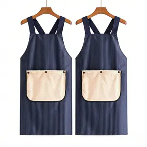 【2 Combo Pack】Apron with Pockets for Kitchen & Home use, Cross Back Design with Towel Machine Washable Kitchen Apron for Cooking Grilling Painting Cleaning Gardening