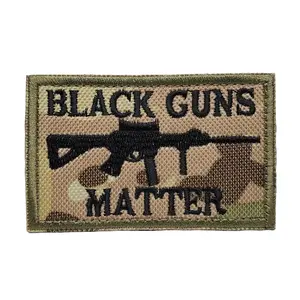 Black Guns Matter Tactical Patch w/ Hook & Loop Backing - Multicam