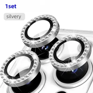 Rhinestone Lens Protector, 1 Set Phone Lens Protective Film, Phone Accessories Compatible with iPhone 16 Pro Max/ 16 Pro/16 Plus/16/ 15 Pro Max/ 15 Pro/15 Plus/15/ 14 Pro Max/ 14 Pro/14 Plus/14, Cover
