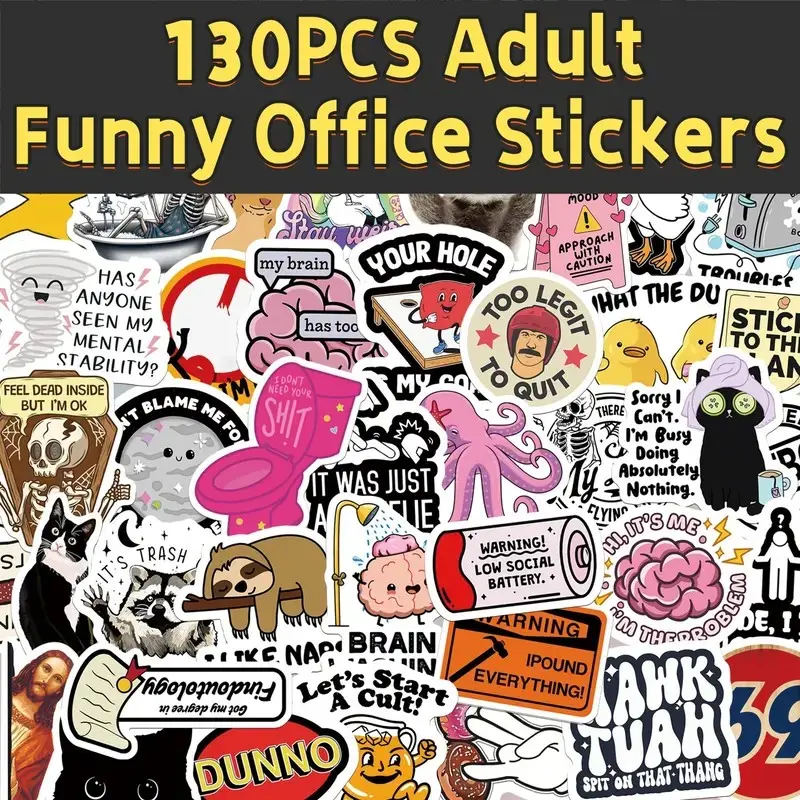 130 PCS Funny Book Stickers for,Holographic Book Stickers, Waterproof Vinyl Decals for Books, Laptop, Water Bottle, Journal, Reading Glitter Sticker Pack backtoschoolshopping