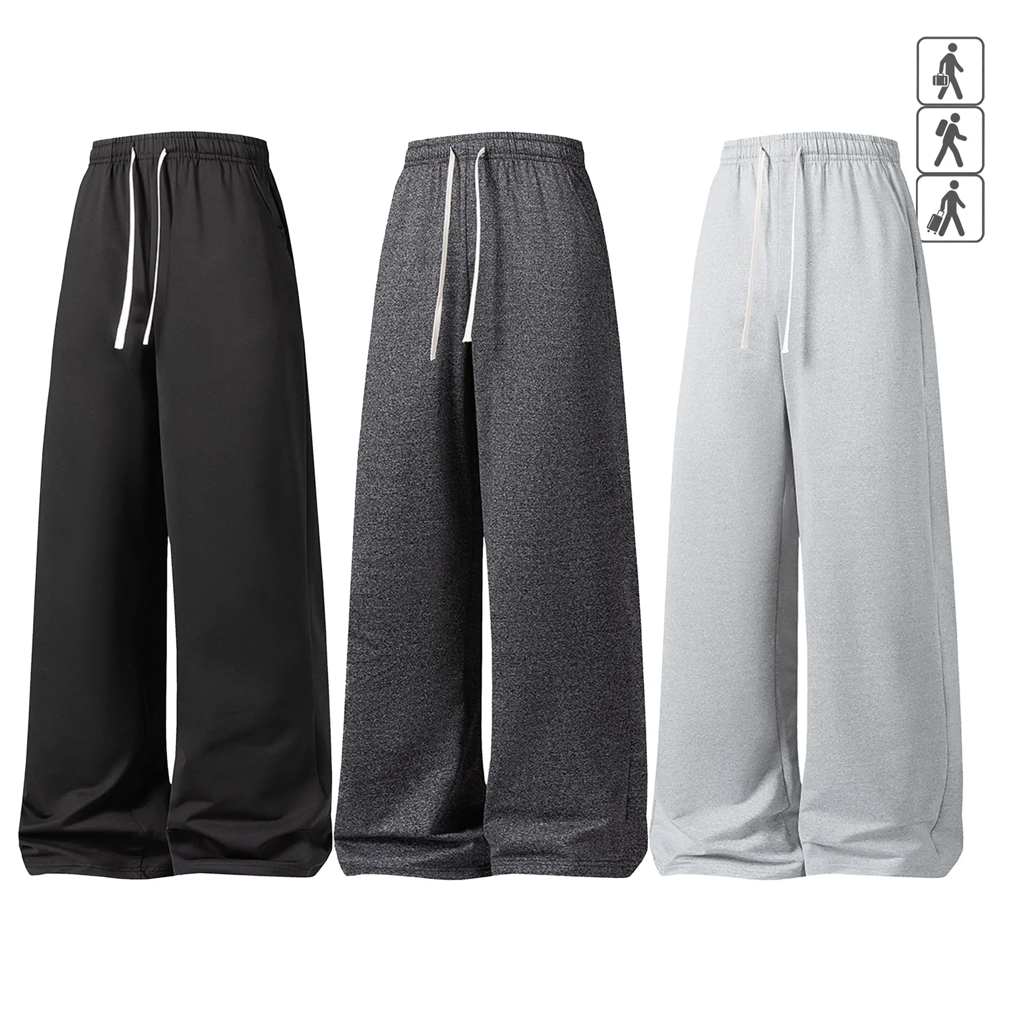 Men's Wide Leg Baggy Sweatpants - Stretch Stacked Lounge Pants with Drawstring Waist & Pockets, Relaxed Fit Casual Joggers, No-Logo,S-XXL, Fast US Shipping #WideLegSweatpants #BaggyStyle #TikTokMadeMeBuyIt Plain Trouser