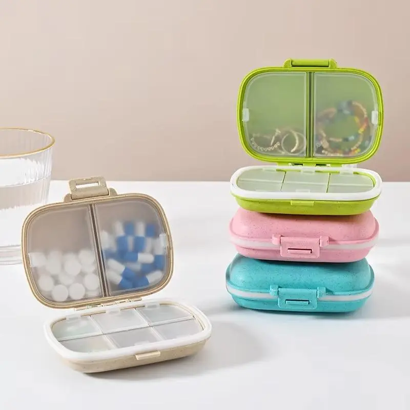 8-grid Pill Box, 1 Count Portable Waterproof Pill Organizer, Portable Vitamin Organizer, Supplement Organizer, Pill Storage Box, Pill Case for Home Office Travel, Tampons, Period Kit, Feminine Hygiene Product, Medical Organizer, Healthcare