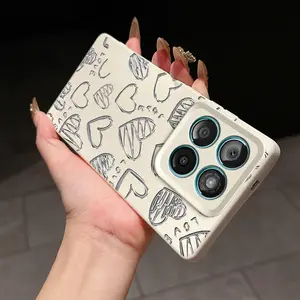 Cool heart-shaped pattern, Protective phone case, Accessories, suitable for Moto G05, 15, 34, 35, 45, 54, 64, 75, 84, 85, 96, E15, EDGE50, 60, 2025, 5G, PRO, GT, NFC series, Black and white