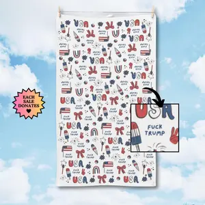Subtle F*ck Trump Hand Towel, Funny Political Home Decor, Fourth of July Kitchen Towel, 4th of July Home Decor, Liberal Gag Gift, FDT Towel