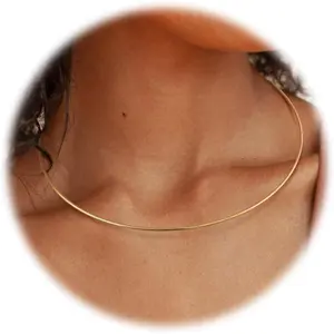 YADOCA Choker Collar for Women 14K Plated Gold Silver Stainless Steel Metal Collar Choker Necklace Statement Open Cuff Bangle Necklace for Women