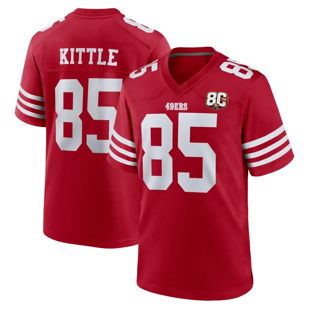 Men's 49er George #85 American football jersey, stylish, comfortable and breathable, sports game jersey