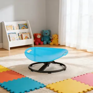 Daily Rehabilitation Swivel Training Chair, One-Piece Durable Plastic Balance Rotating Chair with Wave Comfort Cushion, Non-Slip Stable Base Relieve Pressure Improve Focus Physical Coordination for Adults Kids Seniors All Ages
