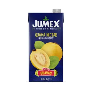 4x Jumex Guava Nectar - Fruit Juice Drink Beverage Refreshing Sweet Tropical Liquid Refreshment Healthy Natural Flavor Pantry Staple Authentic Mexican Grocery Kitchen Essentials Stock Up Multi Pack Bundle Bulk Wholesale Big Jug 64oz Lot