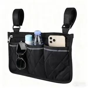 Wheelchair Bag Hang on Side Armrest Accessories Storage Pouch , Organizer Wheelchair Pouch Pocket for Walker Rollator