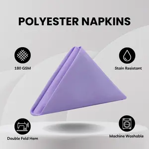 20 inch Polyester Cloth Napkins Lavender (Pack of 10)